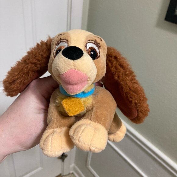 Vintage Walt Disney Company Laying Lady Dog From Lady And The Tramp Plush 7" - Picture 8 of 8